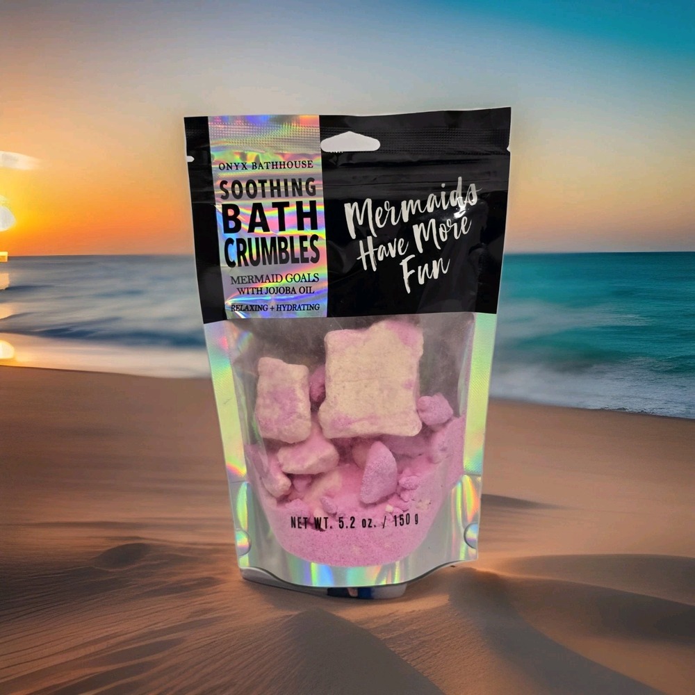 Onyx Bathhouse Soothing Bath Crumbles Mermaid Goals with Johoba Oil 5.2 oz NEW!